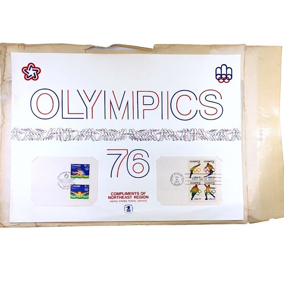 1976 Summer Olympics Montreal Canada First Day Issue Stamp & Art Set - Picture 1 of 8